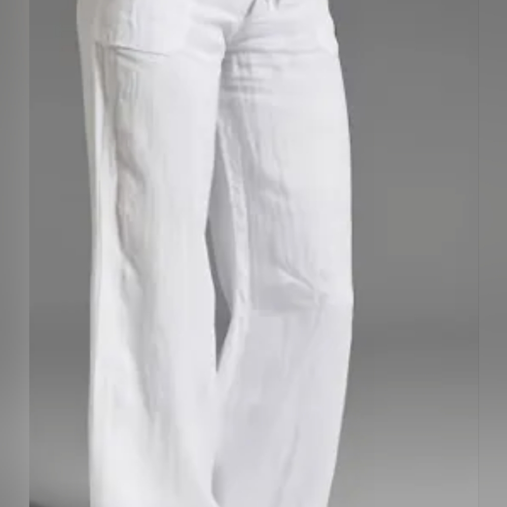 St. John's Bay Linen White Wide Leg Pants